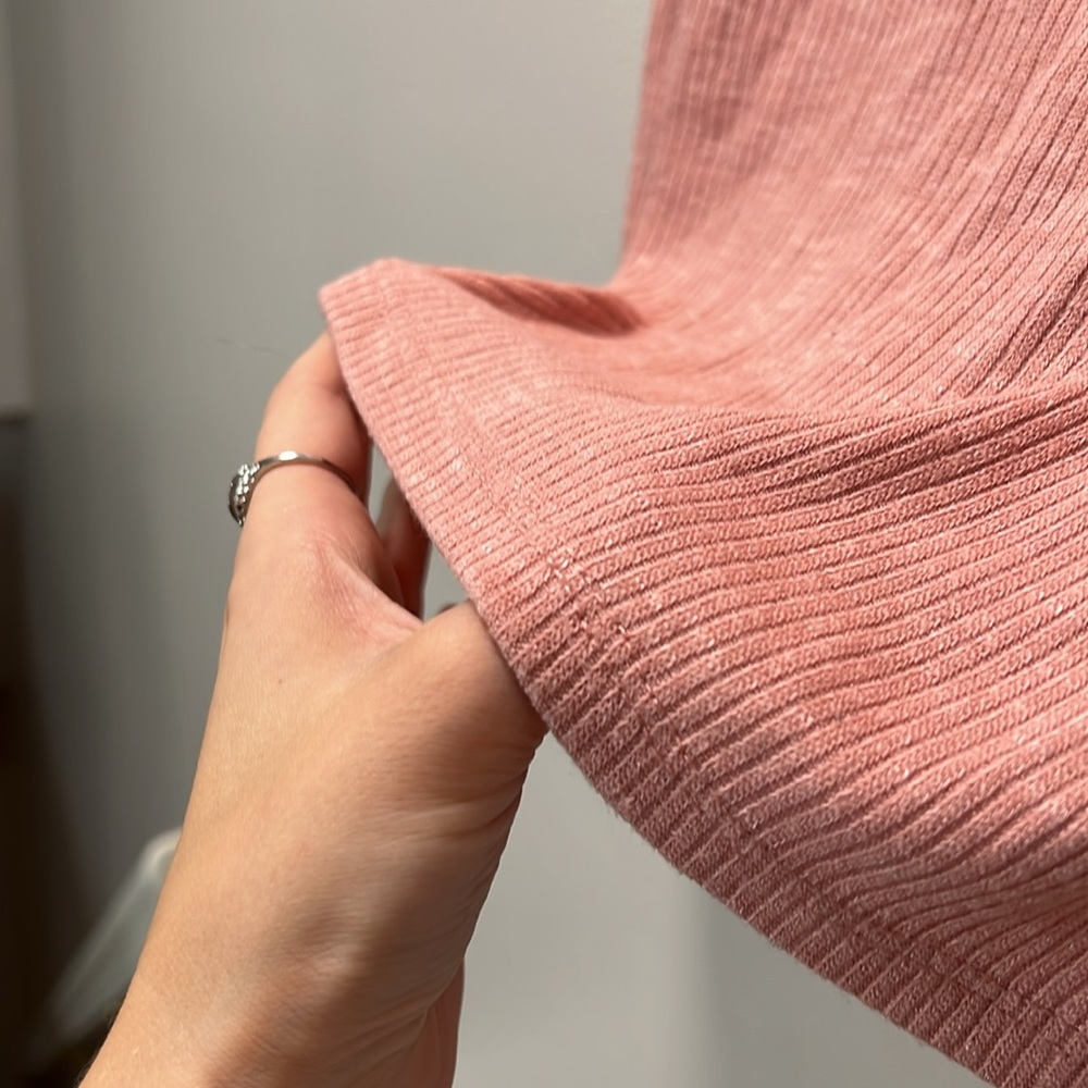 Pink Tank Top - Ribbed Mock Neck - Racerback Fit - Picture 9 of 13
